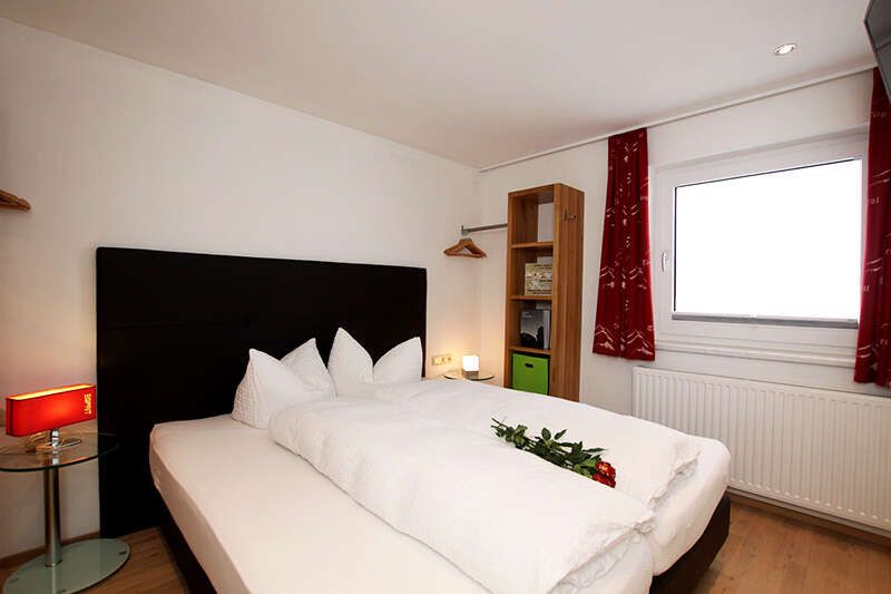Bedroom in the Blumenwiese apartment in Haus Martina in Serfaus